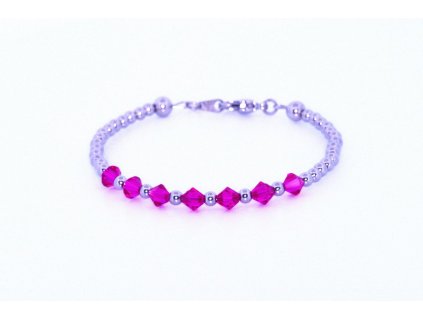 Dámský náramek Xilio z křišťálu Swarovski, Fuchsia