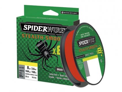 Prívlačová spletaná šnúra SpiderWire Stealth Smooth8 červená 150m (Farba červená, Priemer 0,06mm, Dĺžka 150m)