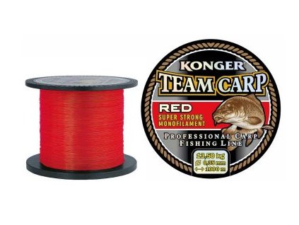 Konger Team Carp Red 0.25mm 600m (Dĺžka 600m, Priemer 0,25mm, Farba červená)