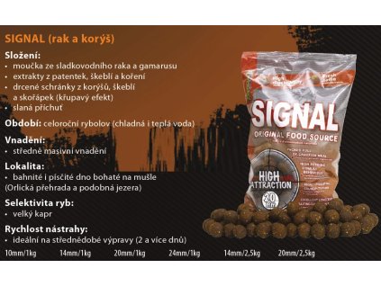 Boilies STARBAITS Signal 1kg (Hmotnosť 1kg, Priemer 14mm, Príchuť Signal)