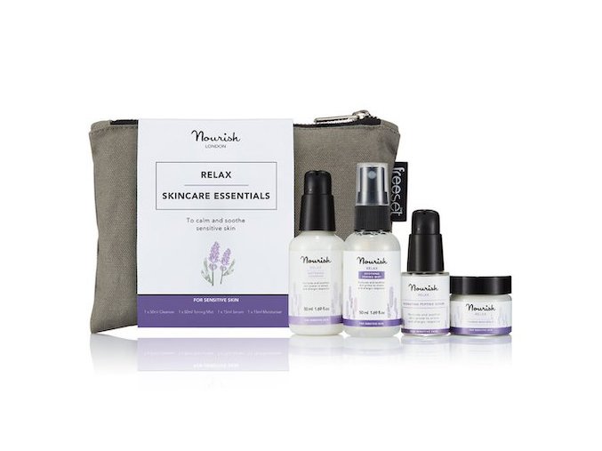 anglickakrasa relax mini kit na citlivou plet citliva plet kosmetika tasticka krem peptidove serum odlicovac cleanser tonikum nourish starter collection