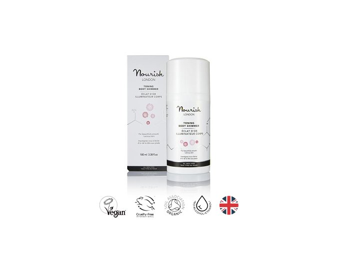 anglickakrasa rozjasnovac telovy zpevnujici certifikovany organicky bio nourish golden glow body shimmer