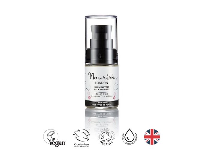 anglickakrasa rozjasnovac na oblicej prirodni certifikovany pestici dekorativni nourish golden glow illuminating face shimmer cestovni baleni na cesty