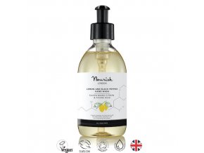 anglickakrasa nourish london prirodni certifikovany bio vegansky myci gel na ruce hydratacni antibakterialni lemon black pepper hand wash gel