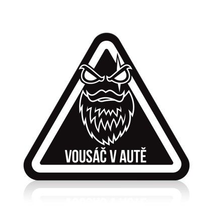 Nálepka Vousáč v autě – 13,1 × 15 cm