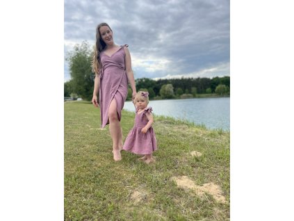 Dětské mušelínové šaty - matchy matchy