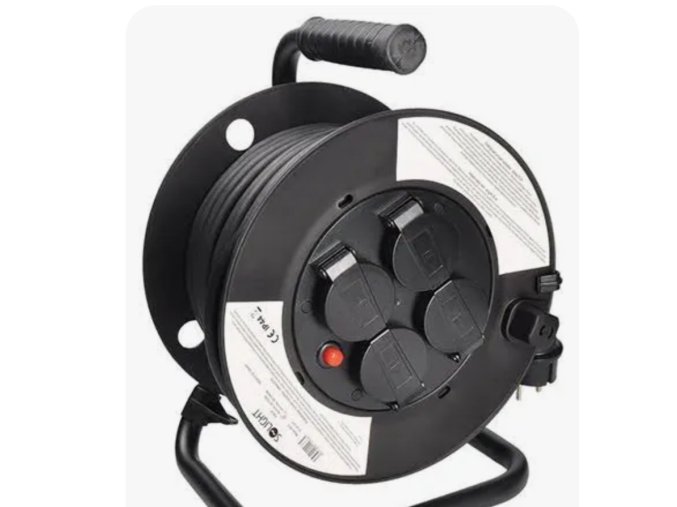 Predlžovací kábel 230 V, 50 m bubon, prierez vodiča 3 × 2,5 mm2