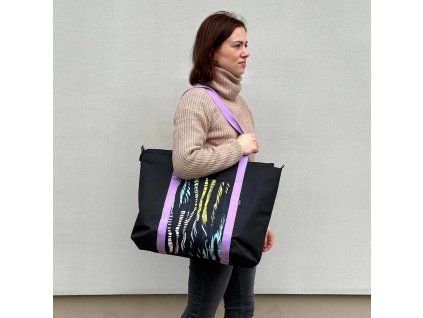 Velká taška Vera - barevná zebra 2