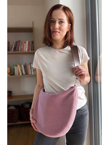 Manšestrová kabelka Iris - růžová