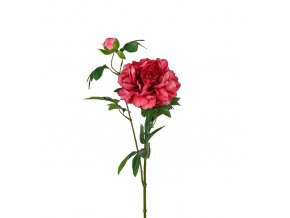 Umělá květina - Pivoňka s poupětem  tmavě růžová 65cm