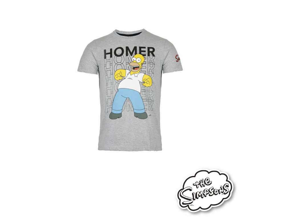 Pánské tričko Simpsons - šedý melír
