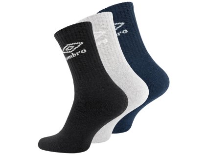 Pánské ponožky, 3pack - černá/šedá/modrá | Umbro