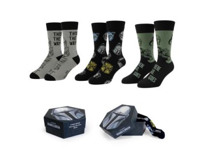 Pánské ponožky, 3pack - khaki/šedá/černá | Star Wars Mandalorian