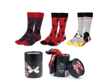 Dámské ponožky, 3pack - černá/červená/šedá | Minnie