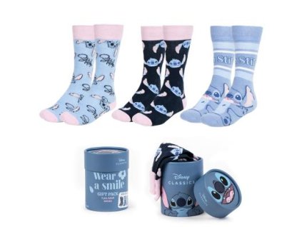Dámské ponožky, 3pack - modrá/růžová | Stitch