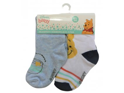 Kojenecké ponožky, 2pack - modrá/bílá | Medvídek Pú
