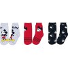 Dětské ponožky, 3pack - červená/černá/šedá | Mickey Mouse