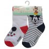 Kojenecké ponožky, 2pack - pruhy/bílá | Mickey Mouse
