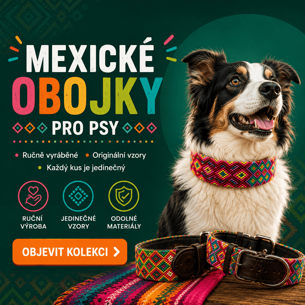 mexické obojky pro psy