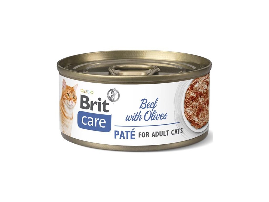 Brit Care Cat konz, Beef Paté with Olives 70 g