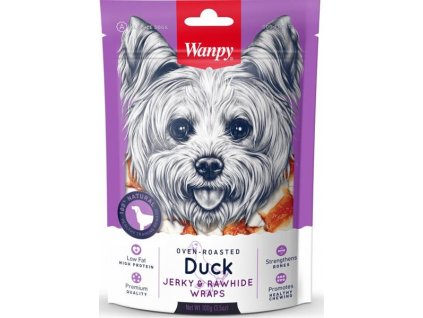 Wanpy Dog Duck Jerky & Rawhide Wraps 100g