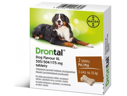 Drontal Flavour XL 525/504/175 mg a,u,v, tbl 2