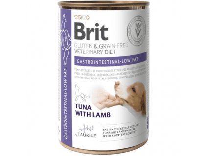 Brit Veterinary Diets Dog konz, Gastrointestinal Low Fat Gluten&Grein free 400 g