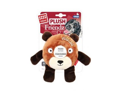 Hračka pes GiGwi Plush Friendz medvěd s gum. kroužkem