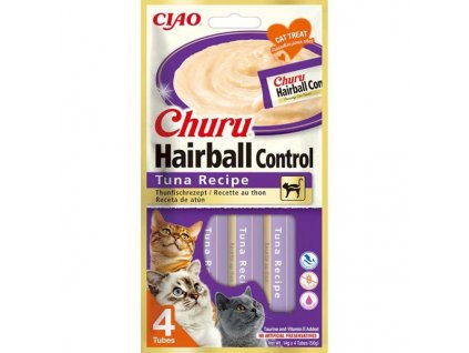 Inaba Churu cat snack Hairball tuňák 4x 14g