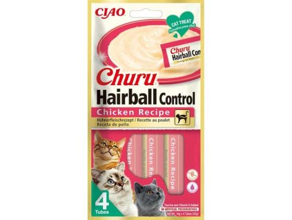 Inaba Churu cat snack Hairball kuře 4x 14g