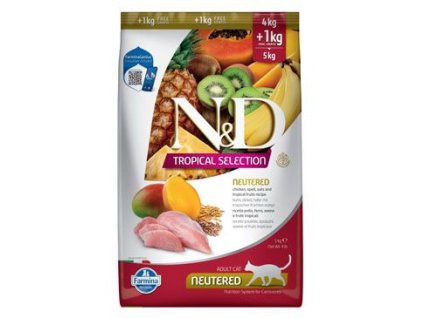 N&D TROPICAL SELECTION CAT Neutered Chicken 4+1kg