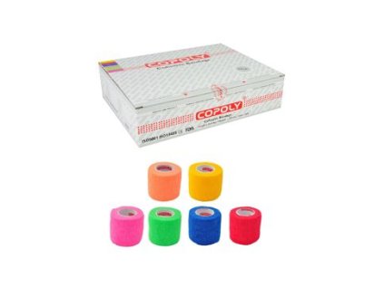 Obinadlo elast. CoPoly 2,5cm x 4,5m MIX NEON 24ks
