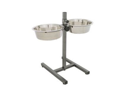 Psí bar na 2misky nerez 2,8l/24cm, nast.výška 50cm TR