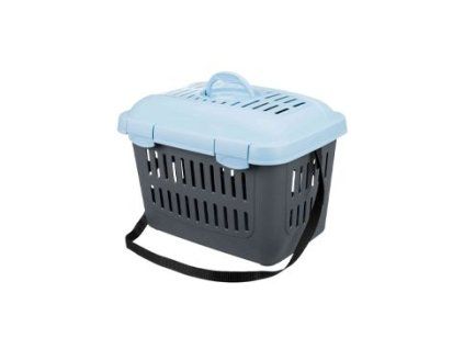 Přepravka CAPRI MIDI s víkem 44x33x32cm šedá/modrá TR