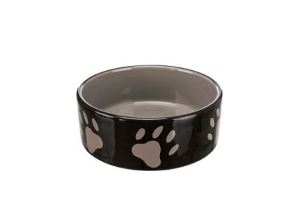 Miska keramická pes tlapky 0,8l 16cm hnědá/tm.šedá TR
