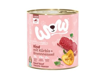 WOW Dog konzerva Junior hovězí s dýní 800g