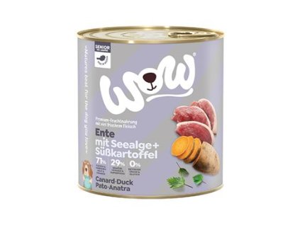 WOW Dog konzerva Senior kachna s batáty 800g
