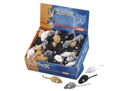 Hračka cat textil myš 5cm display Nobby 140ks