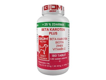 Giom S pes Beta-karoten plus 180 tbl+25% zdarma