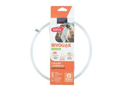 Obojek LED transparent BIVOUAK 30-60cm USB modrá Zolux