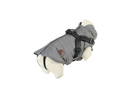 Obleček bunda pro psy S POSTROJEM černošedá 20cm Zolux