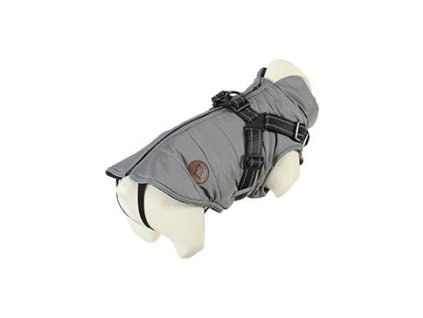 Obleček bunda pro psy S POSTROJEM černošedá 40cm Zolux