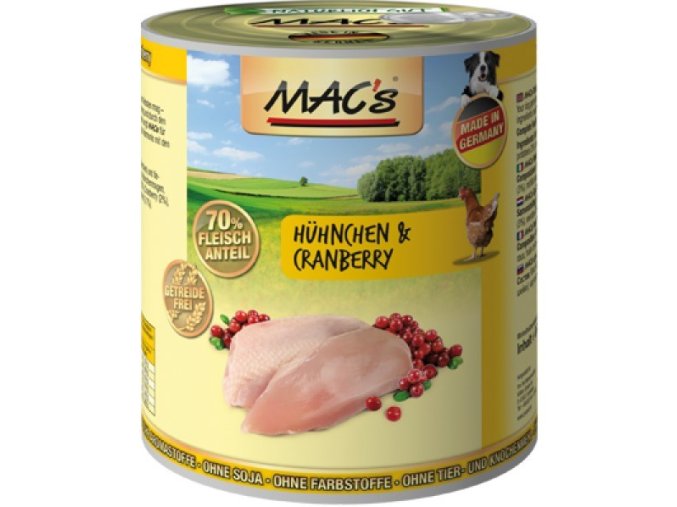 Konz. MACs Dog KUŘE a BRUSINKA (Velikost balení 400 g )