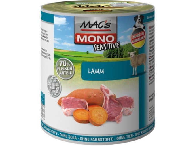 Konz. MACs Dog MONO Sensitive JEHNĚ (Distribuce neznámá, Velikost balení 400 g )