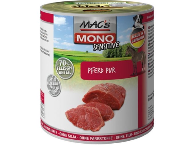 Konz. MACs Dog MONO Sensitive KOŇSKÉ (Distribuce neznámá, Velikost balení 800 g )