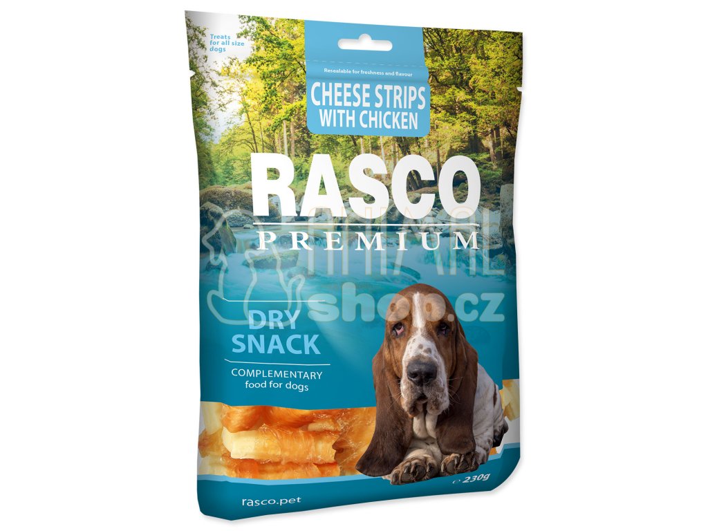 Pochoutka RASCO Premium proužky sýru obalené kuřecím masem