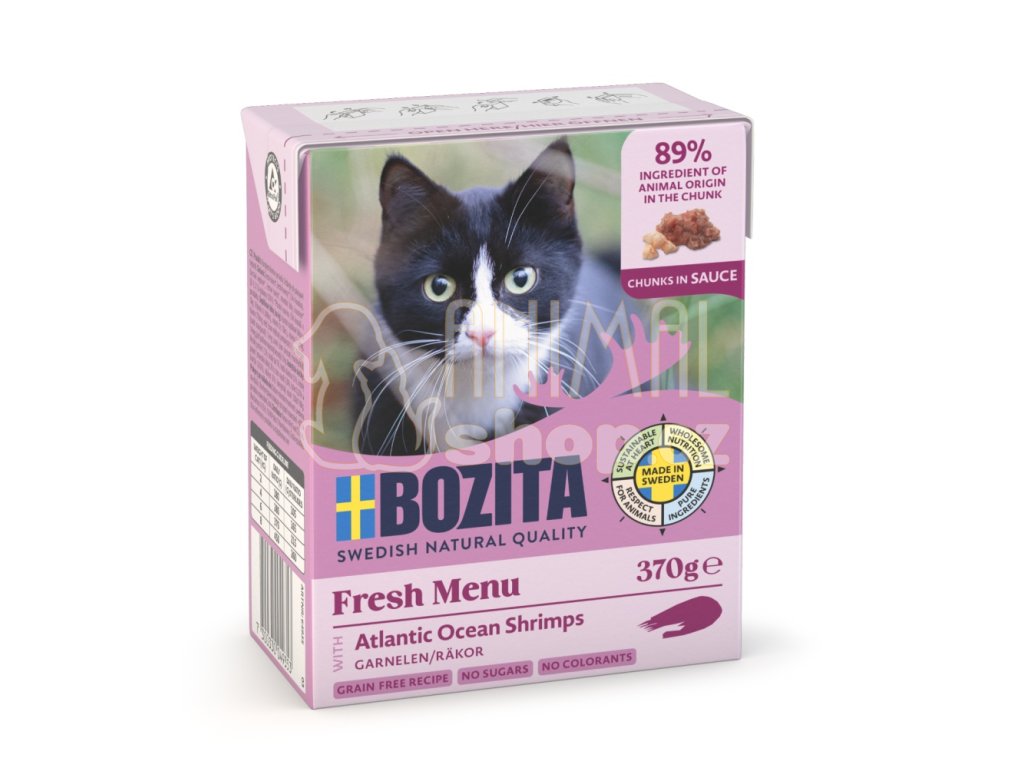 6x Bozita Cat kousky v omáčce s krevetami, (Multi tetrapak 6x370g)