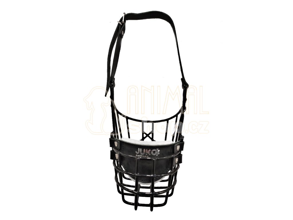 Náhubek černý/kov rotvailer, brazilská fila - pes