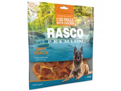 Pochoutka RASCO Premium tresčí rolky obalené kuřecím masem