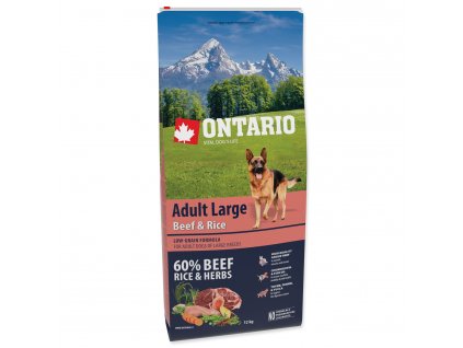 Krmivo Ontario Adult Large Beef & Rice 12kg
